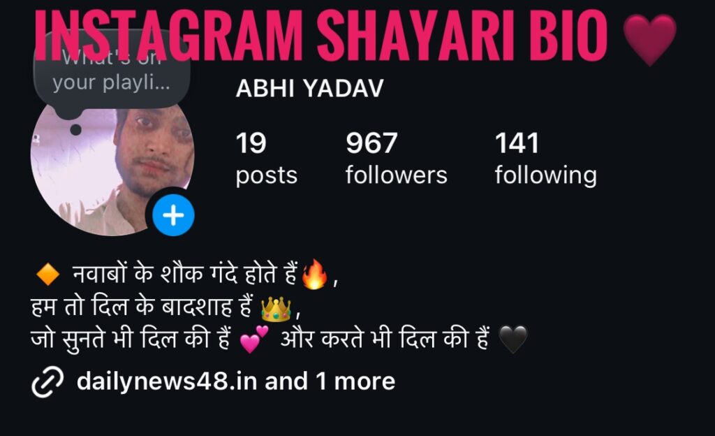 Instagram Bio Shayari