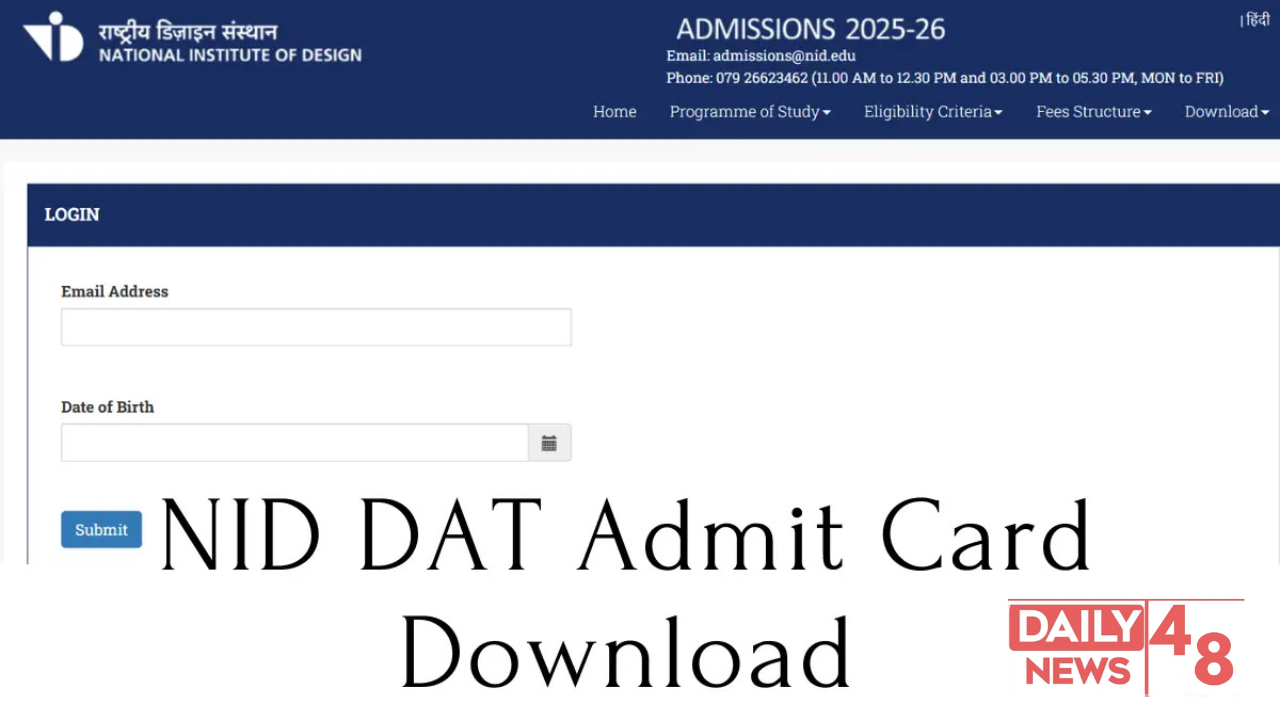 NID DAT 2025 Admit Card